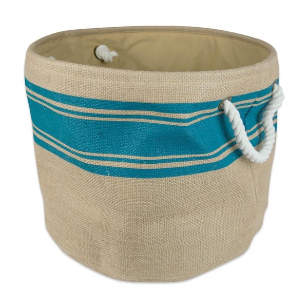 Design Imports Storage Bin, Burlap, Teal CAMZ36607